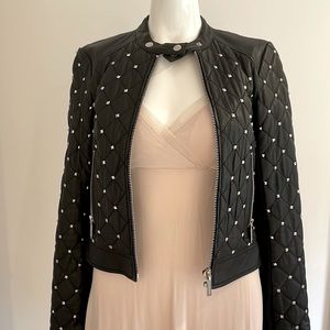 Michael Kors stud quilt leather jacket